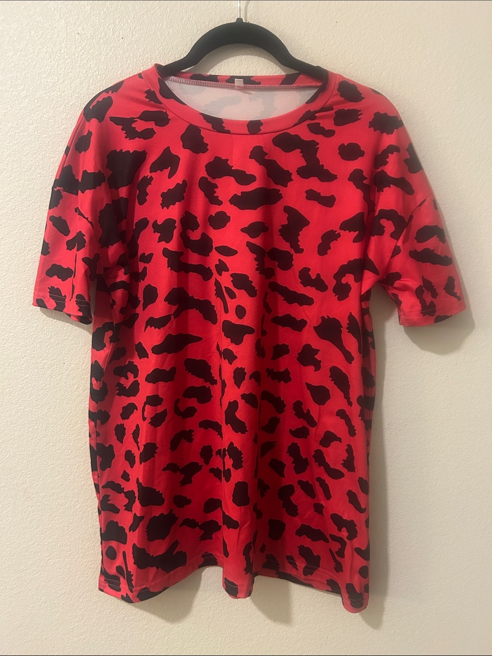 Red Leopard Print Tee - Unbranded